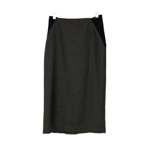 Rachel Comey  brown 100% Wool pencil skirt stretchy waist black panels XS